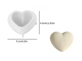 Molde silicona corazon texturado 3D